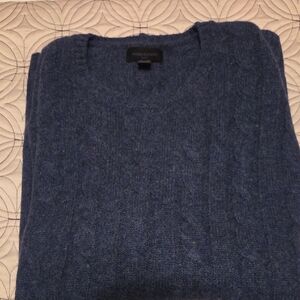 Magaschoni Men's Deep Blue Crewneck Sweater Cable cashmere